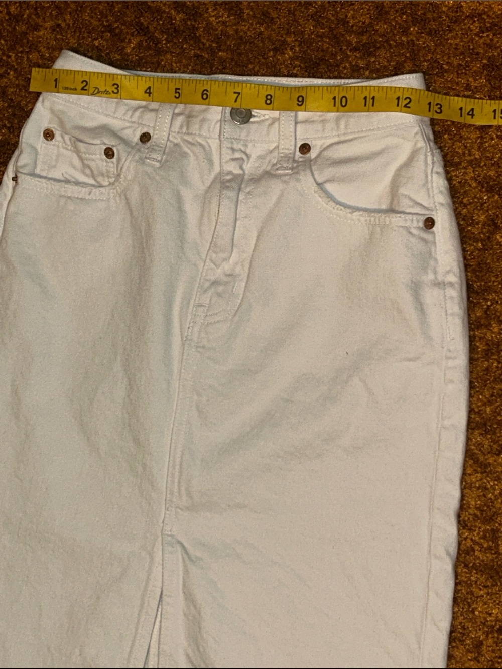 pistola White Denim Maxi Skirt with Front Slit - Picture 2 of 7